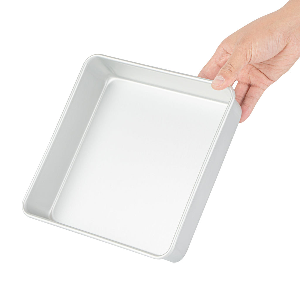 Met Lux Square Aluminum Cake Pan - 8" x 8" x 2" - 12 count box