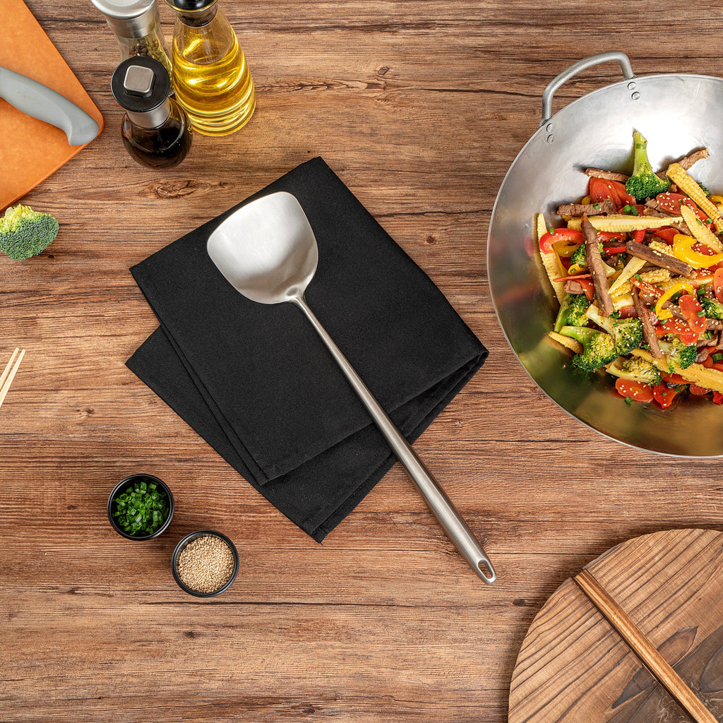 Motomori Stainless Steel Wok Spatula - 17'' - 10 count box