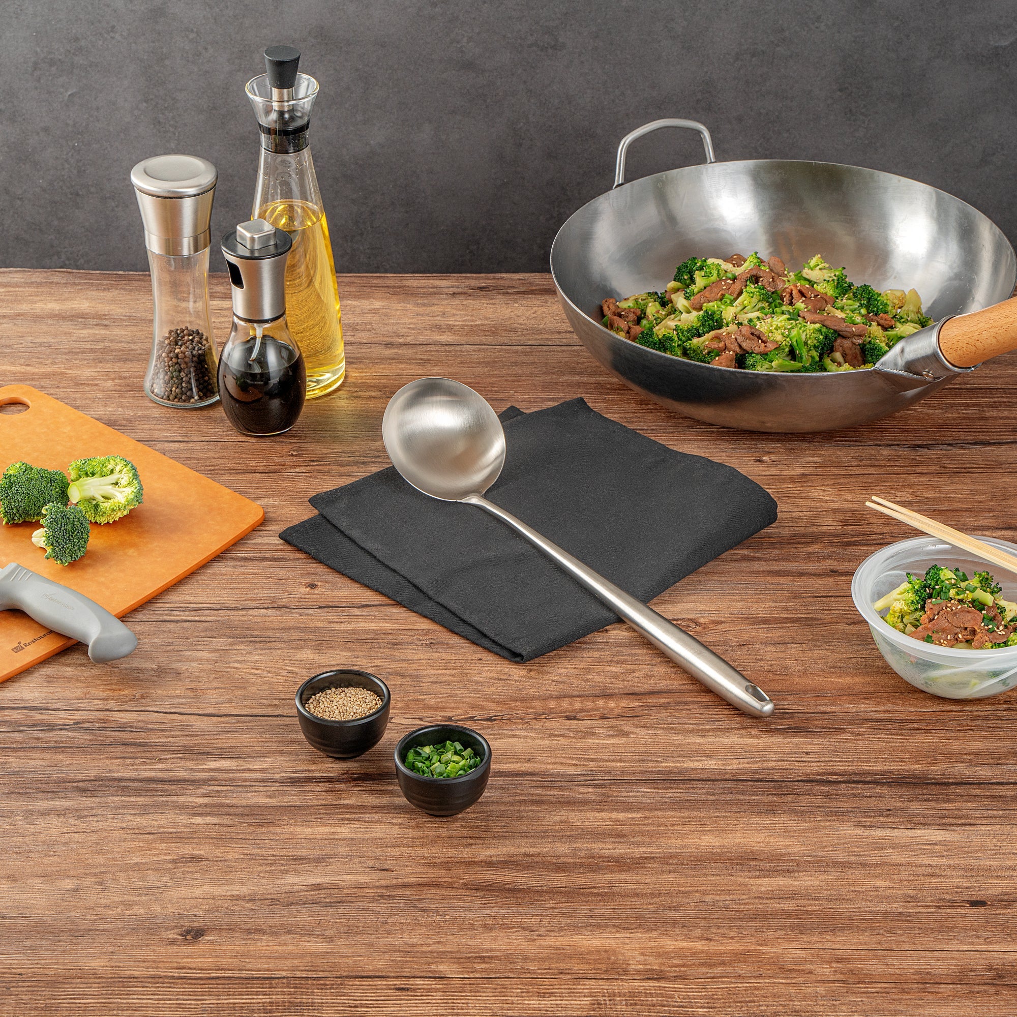 Motomori Stainless Steel Wok Ladle - 17'' - 1 count box