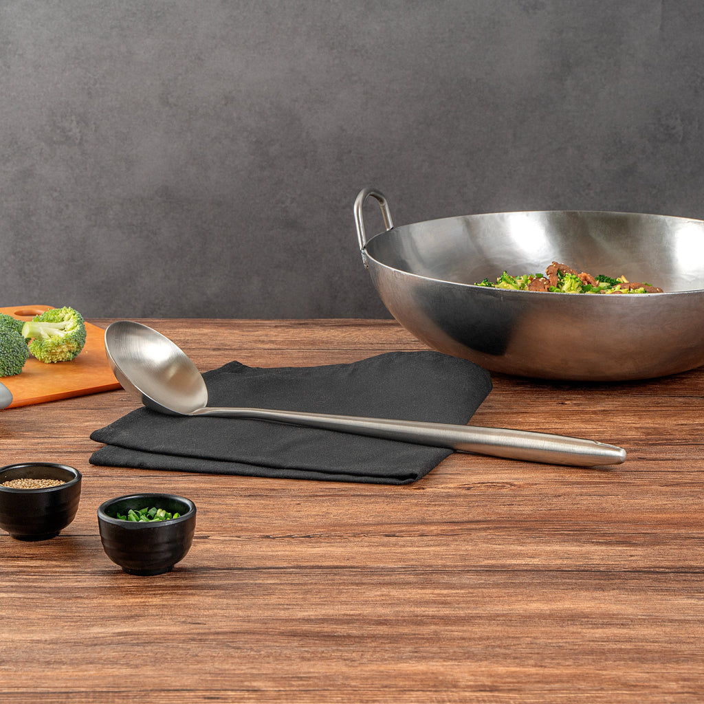 Motomori Stainless Steel Wok Ladle - 17'' - 1 count box