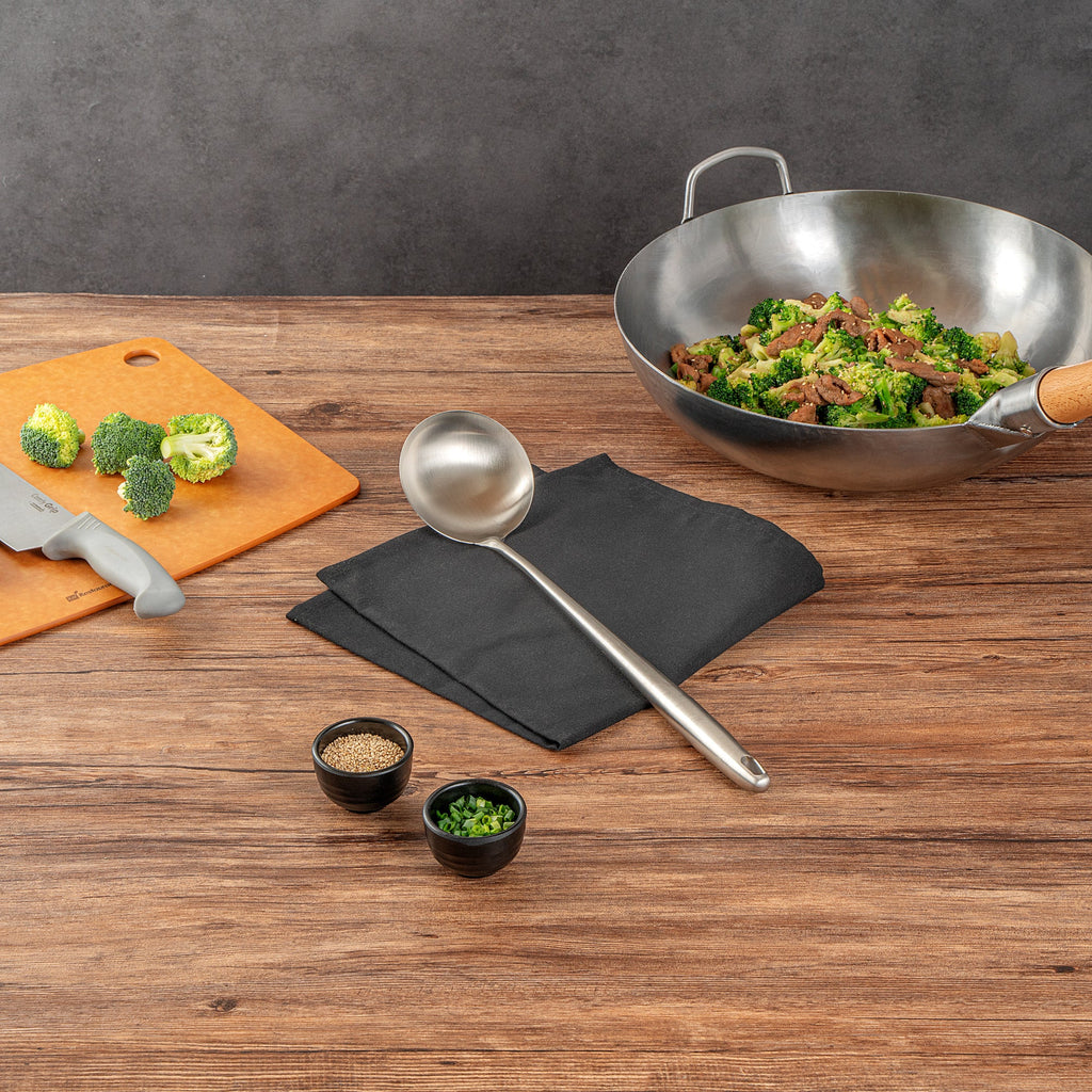 Motomori Stainless Steel Wok Ladle - 17'' - 10 count box