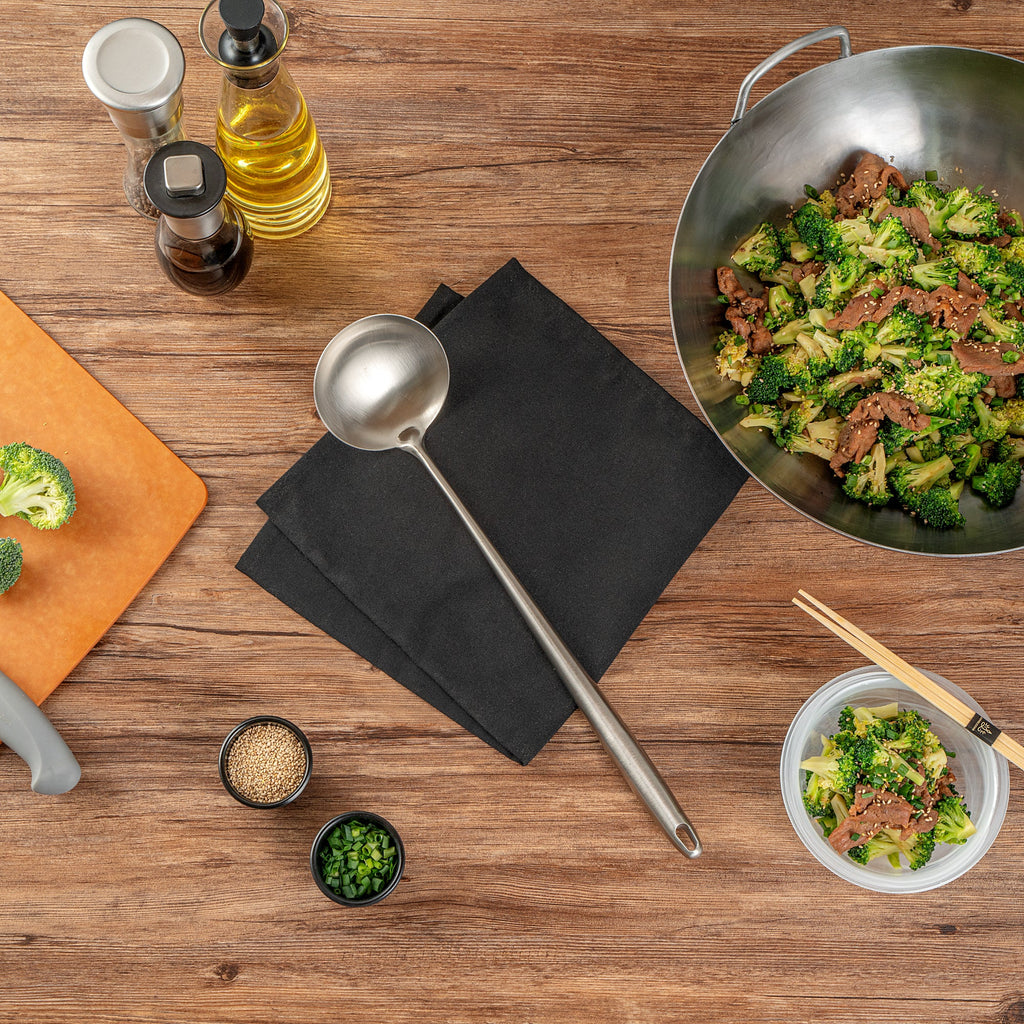 Motomori Stainless Steel Wok Ladle - 17'' - 10 count box