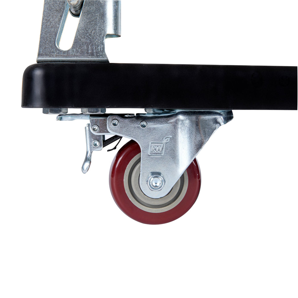RW Hardware Red Swivel Plate Caster - with Brakes and Mounting Hardware - 3" - 4 count box