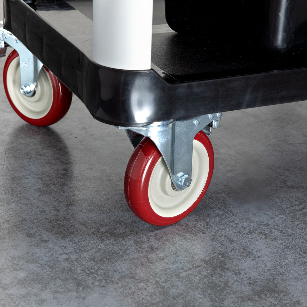 RW Hardware Red Swivel Plate Caster - with Brakes and Mounting Hardware - 5" - 4 count box