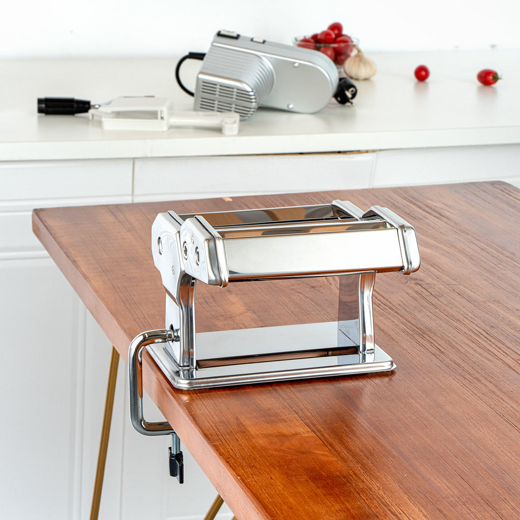 Met Lux Stainless Steel Electric Hybrid Pasta Machine - with 2-Speed Motor, 110V - 1 count box