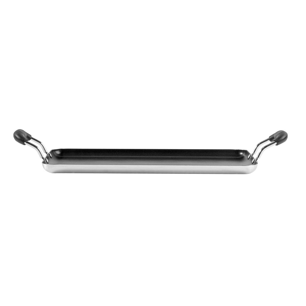 Met Lux Aluminum Double Burner Griddle - Non-Stick, with Bakelite Handles - 16 1/2" x 10 1/2" - 1 count box