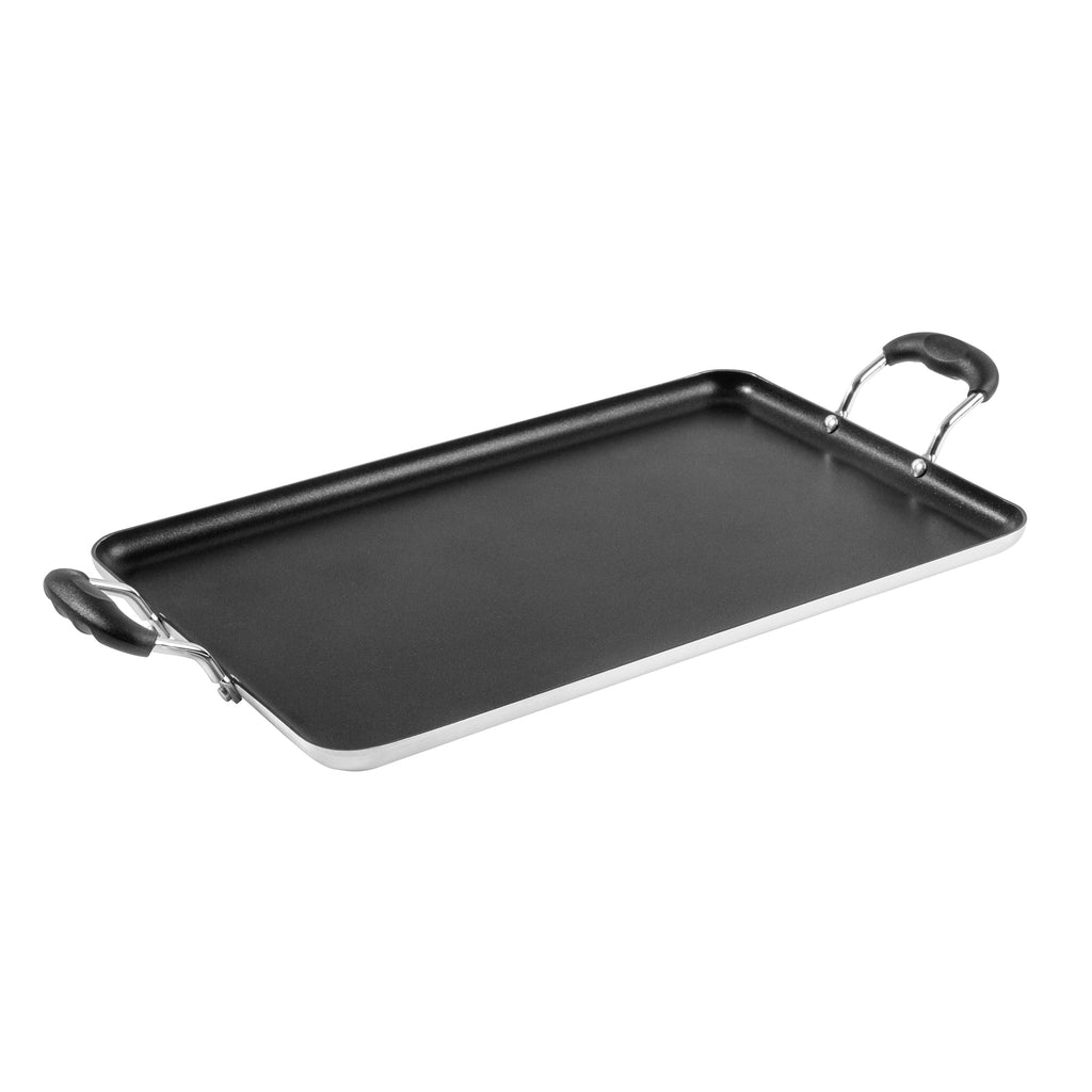 Met Lux Aluminum Double Burner Griddle - Non-Stick, with Bakelite Handles - 19" x 11 3/4" - 1 count box