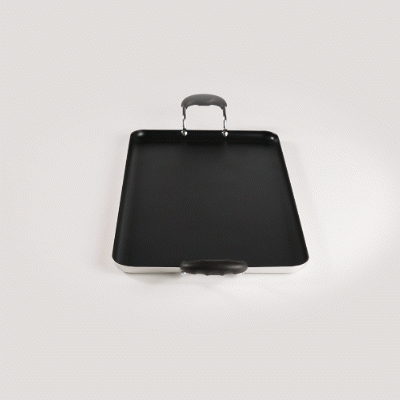 Met Lux Aluminum Double Burner Griddle - Non-Stick, with Bakelite Handles - 19" x 11 3/4" - 1 count box