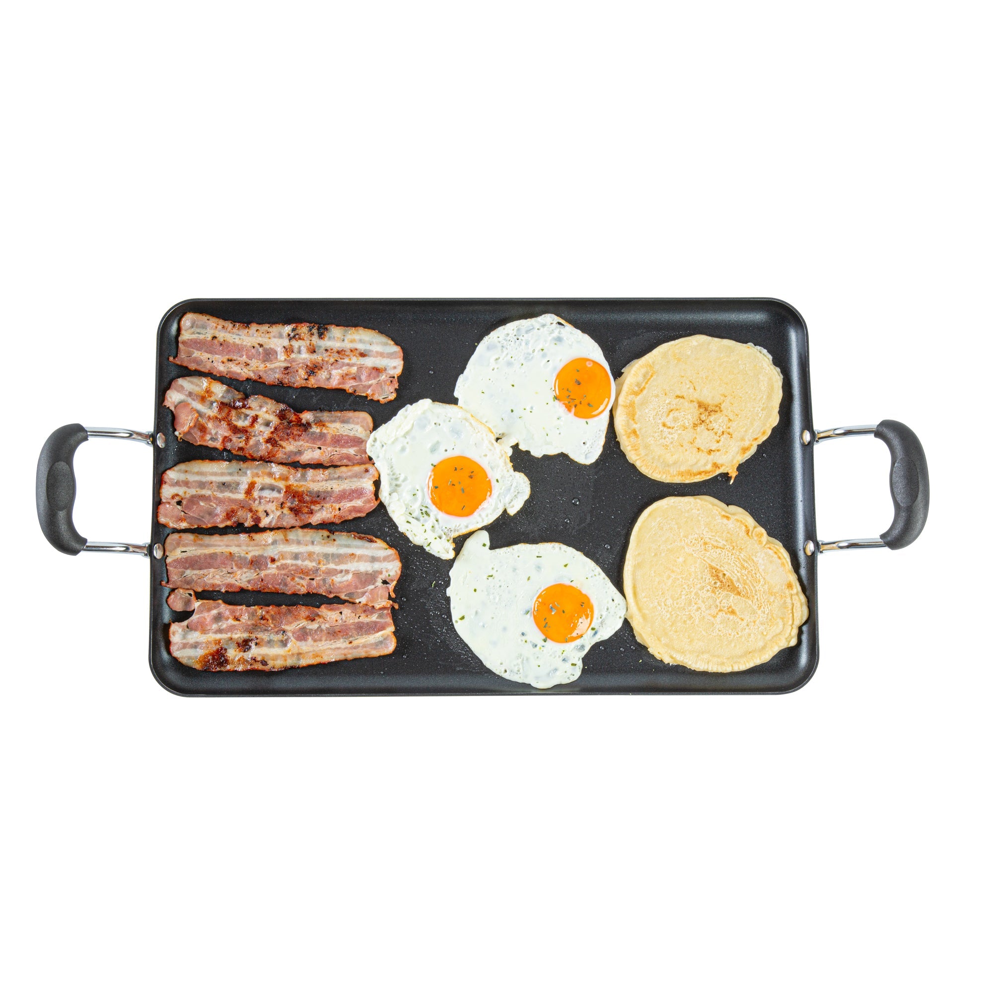 Met Lux Aluminum Double Burner Griddle - Non-Stick, with Bakelite Handles - 19" x 11 3/4" - 10 count box