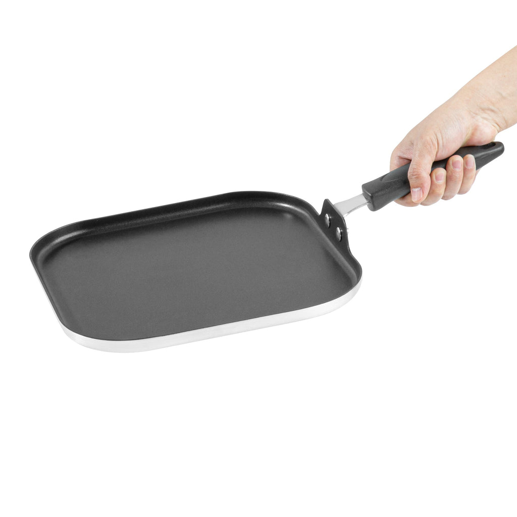 Met Lux Square Aluminum Griddle - Non-Stick, with Bakelite Handles - 11" - 1 count box