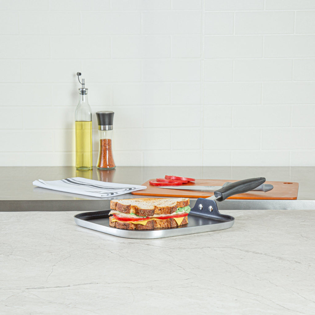 Met Lux Square Aluminum Griddle - Non-Stick, with Bakelite Handles - 11" - 1 count box