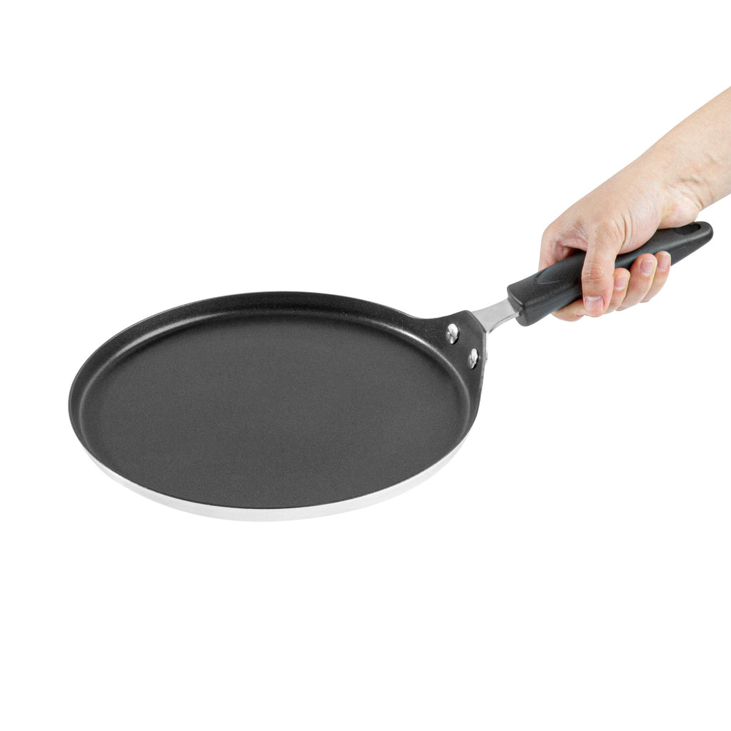 Met Lux Round Aluminum Griddle - Non-Stick, with Bakelite Handles - 10" - 10 count box