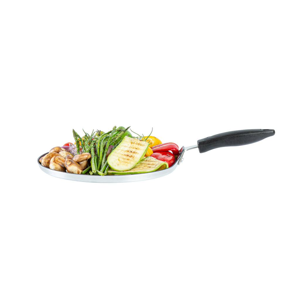 Met Lux Round Aluminum Griddle - Non-Stick, with Bakelite Handles - 10" - 10 count box