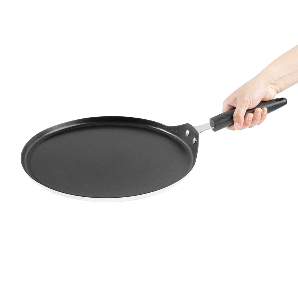 Met Lux Round Aluminum Griddle - Non-Stick, with Bakelite Handles - 12" - 1 count box