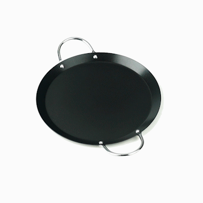 Met Lux Round Carbon Steel Griddle - Non-Stick, with Chrome Handles - 9" - 10 count box