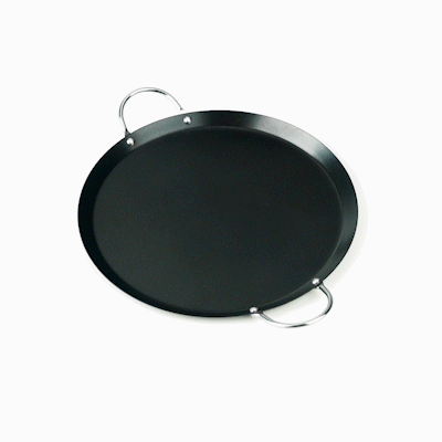 Met Lux Round Carbon Steel Griddle - Non-Stick, with Chrome Handles - 11" - 10 count box
