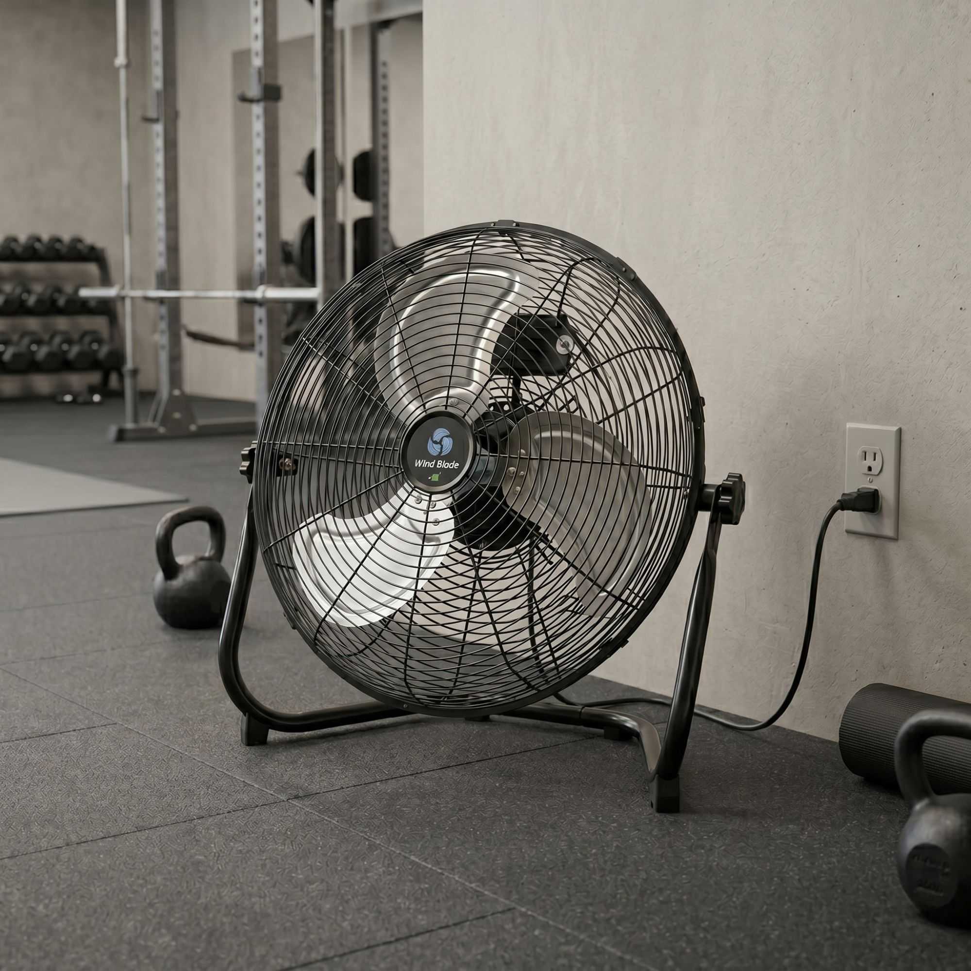 Wind Blade 3-Speed Industrial Floor Fan - Tilt Head, 1/7 HP, 4,080 CFM - 18" - 1 count box