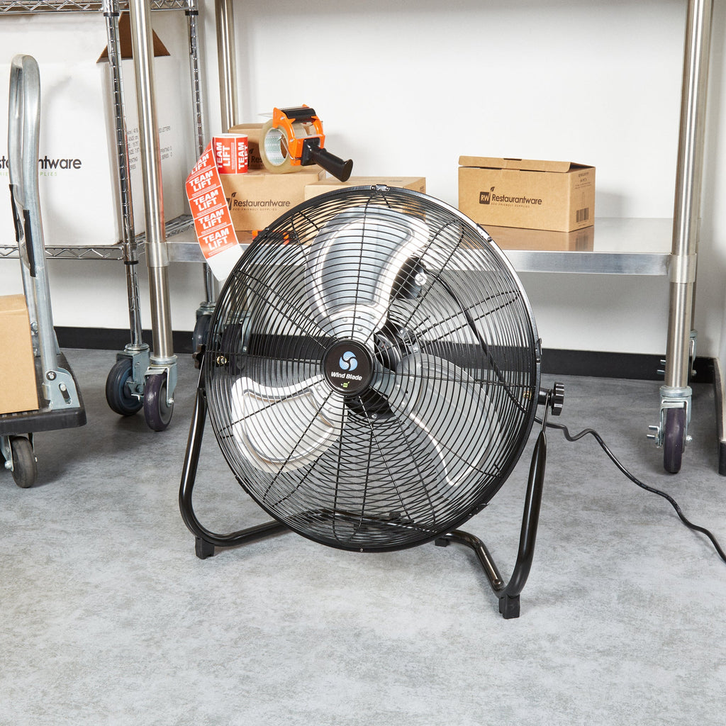 Wind Blade 3-Speed Industrial Floor Fan - Tilt Head, 1/6 HP, 4,750 CFM - 20" - 1 count box