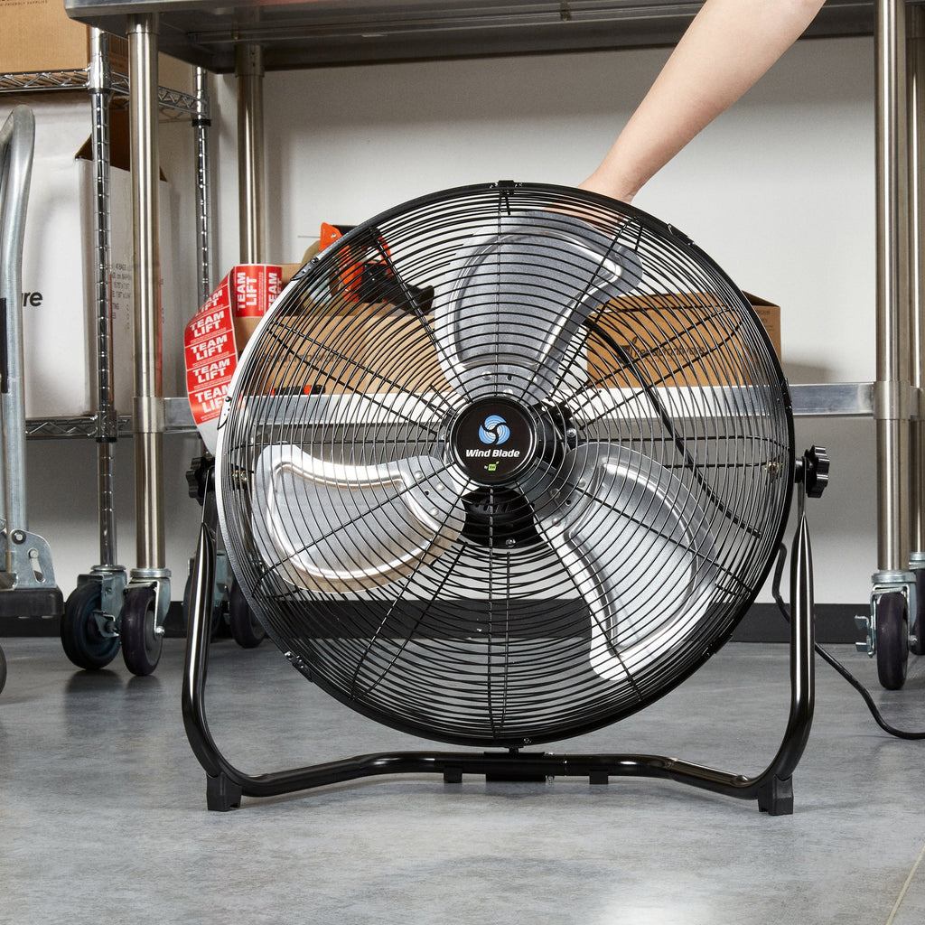 Wind Blade 3-Speed Industrial Floor Fan - Tilt Head, 1/6 HP, 4,750 CFM - 20" - 1 count box