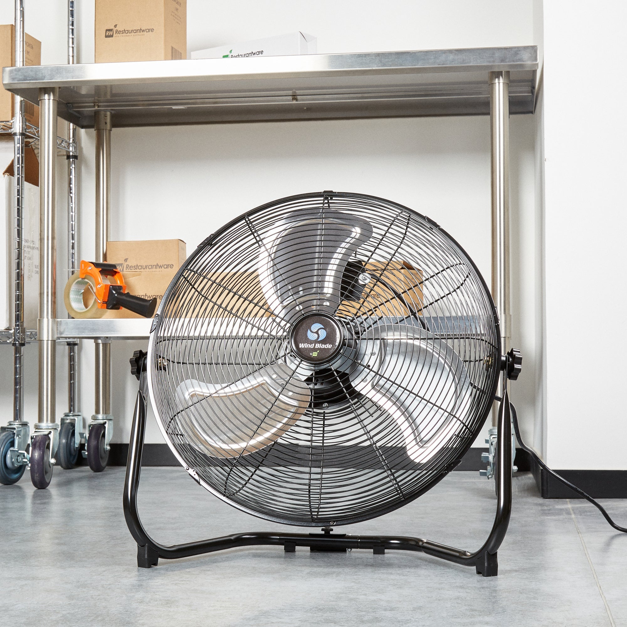 Wind Blade 3-Speed Industrial Floor Fan - Tilt Head, 1/6 HP, 4,750 CFM - 20" - 1 count box