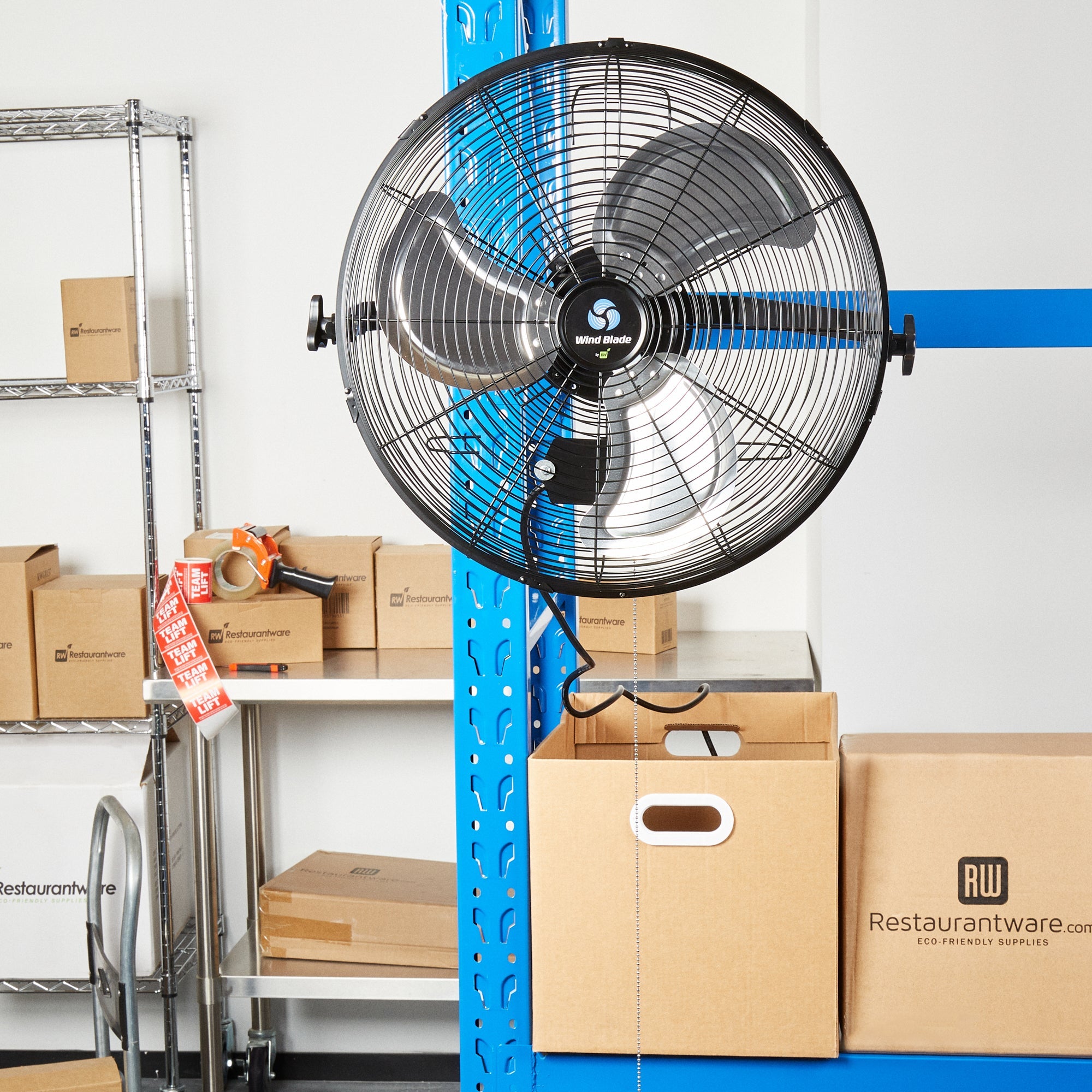 Wind Blade 3-Speed Industrial Wall-Mount Fan - Tilt Head, 1/7 HP, 4,020 CFM - 18" - 1 count box
