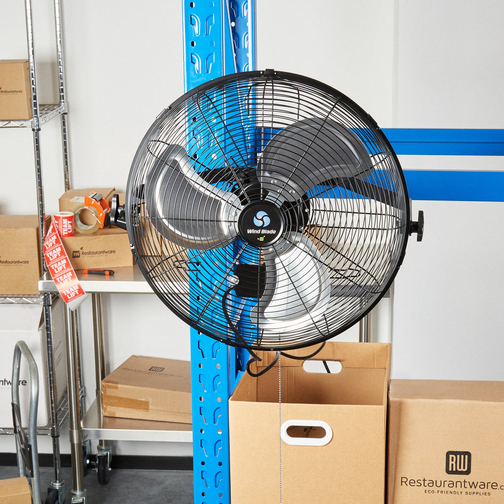 Wind Blade 3-Speed Industrial Wall-Mount Fan - Tilt Head, 1/7 HP, 4,020 CFM - 18" - 1 count box