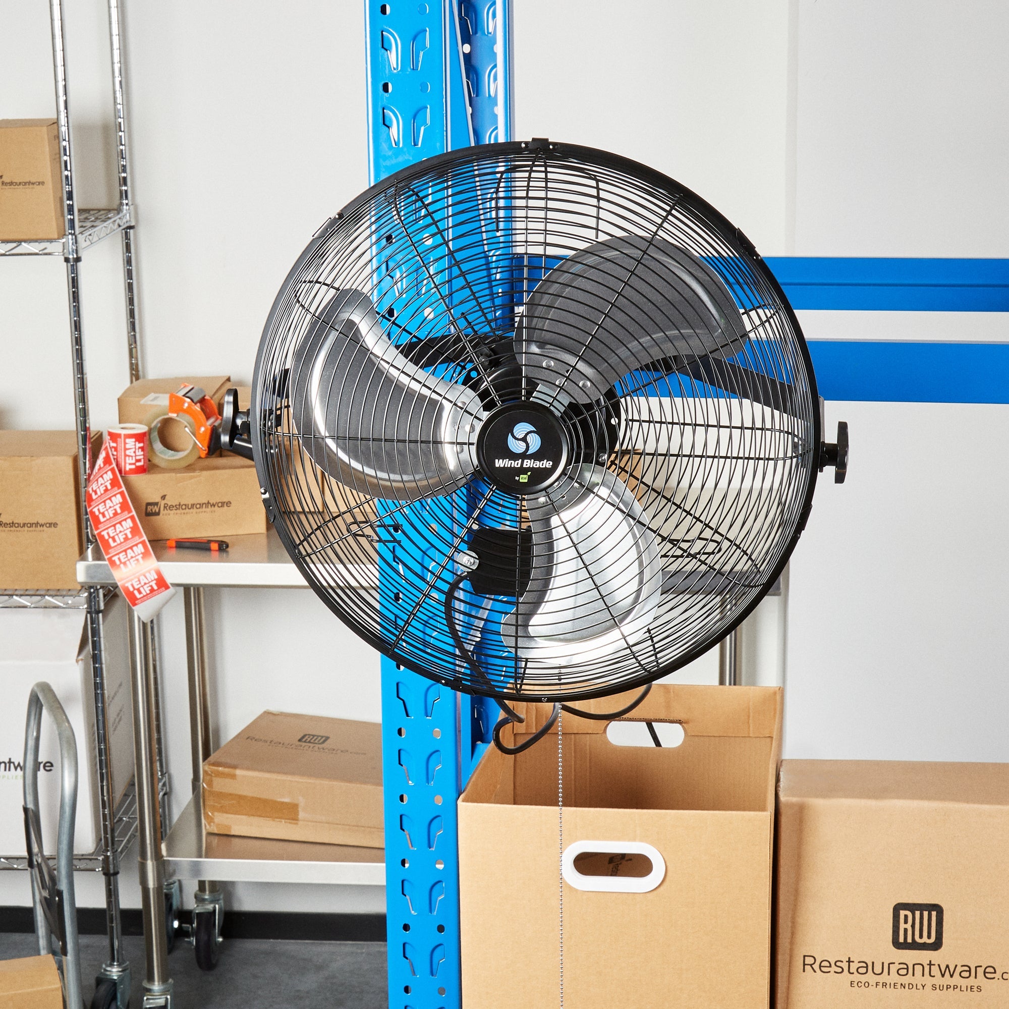 Wind Blade 3-Speed Industrial Wall-Mount Fan - Tilt Head, 1/7 HP, 4,020 CFM - 18" - 1 count box