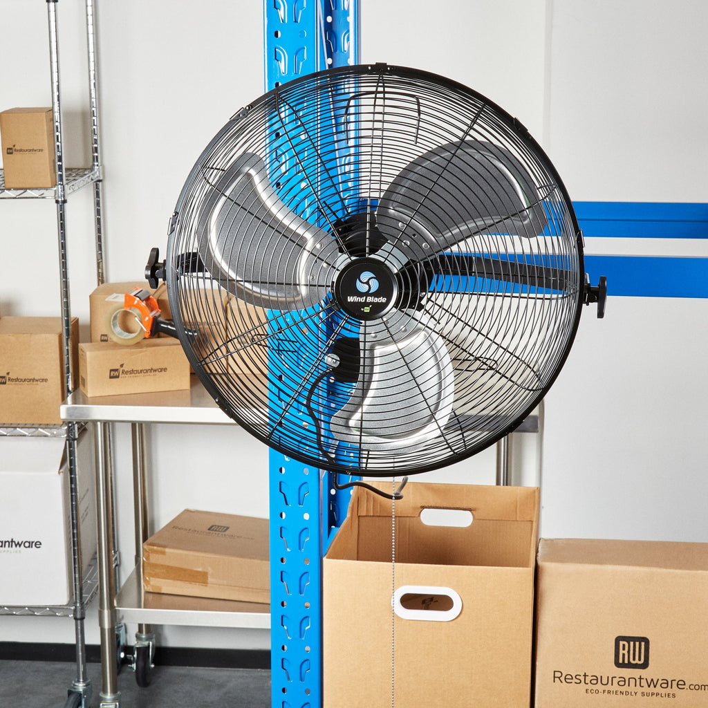 Wind Blade 3-Speed Industrial Wall-Mount Fan - Tilt Head, 1/6 HP, 4,650 CFM - 20" - 1 count box