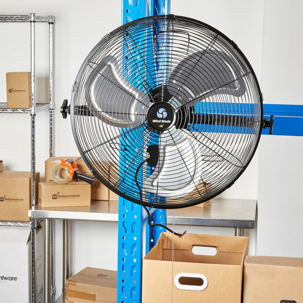 Wind Blade 3-Speed Industrial Wall-Mount Fan - Tilt Head, 1/6 HP, 4,650 CFM - 20" - 1 count box
