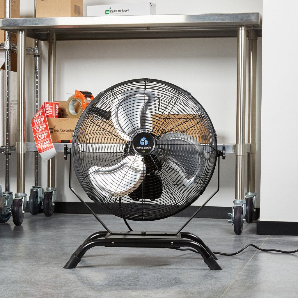 Wind Blade 3-Speed Industrial Floor / Wall-Mount Fan - Tilt Head, 1/7 HP, 4,020 CFM - 18" - 1 count box