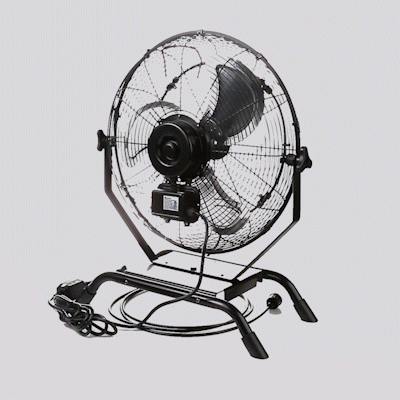 Wind Blade 3-Speed Industrial Floor / Wall-Mount Fan - with Misting Kit, 1/7 HP, 4,020 CFM - 18" - 1 count box