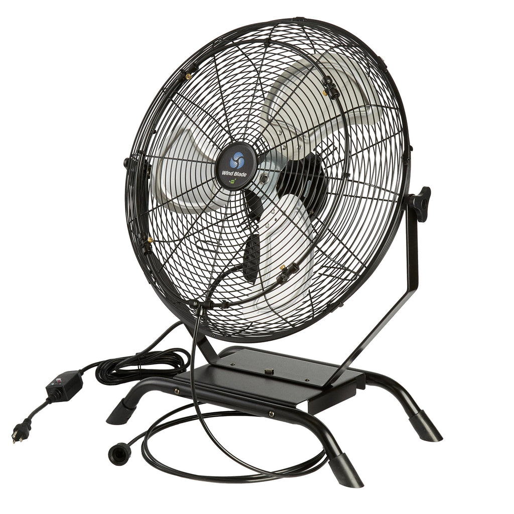 Wind Blade 3-Speed Industrial Floor / Wall-Mount Fan - with Misting Kit, 1/6 HP, 4,650 CFM - 20" - 1 count box