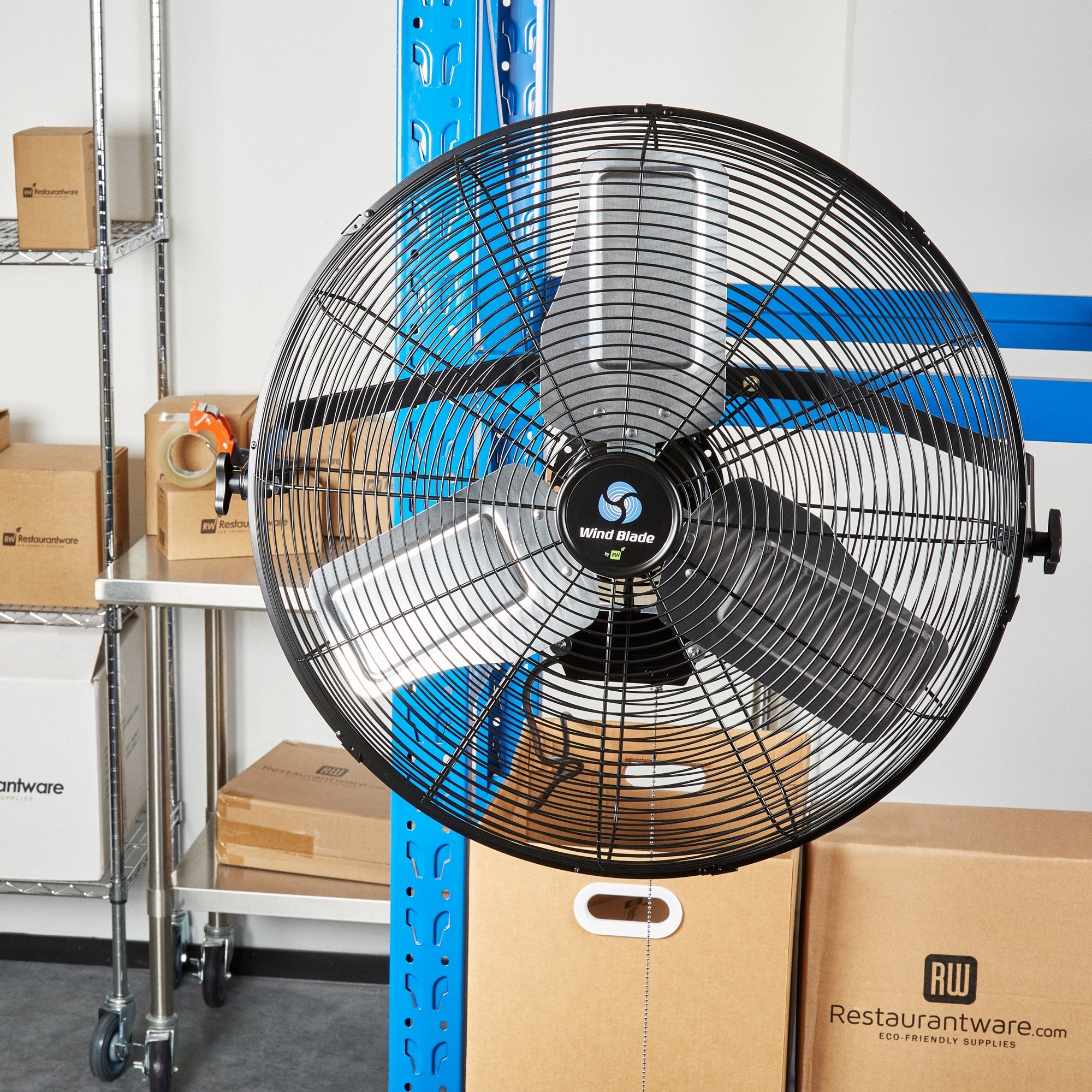 Wind Blade 3-Speed Industrial Wall-Mount Fan - Tilt Head, 1/3 HP, 6,250 CFM - 24" - 1 count box