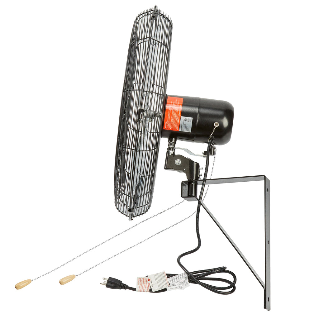 Wind Blade 3-Speed Oscillating Industrial Wall-Mount Fan - Tilt Head, 1/6 HP, 5,250 CFM - 20" - 1 count box