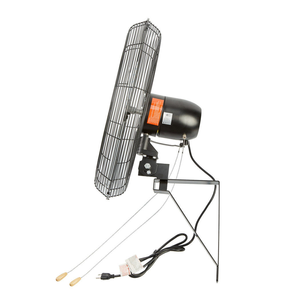 Wind Blade 3-Speed Oscillating Industrial Wall-Mount Fan - Tilt Head, 1/4 HP, 6,550 CFM - 24" - 1 count box