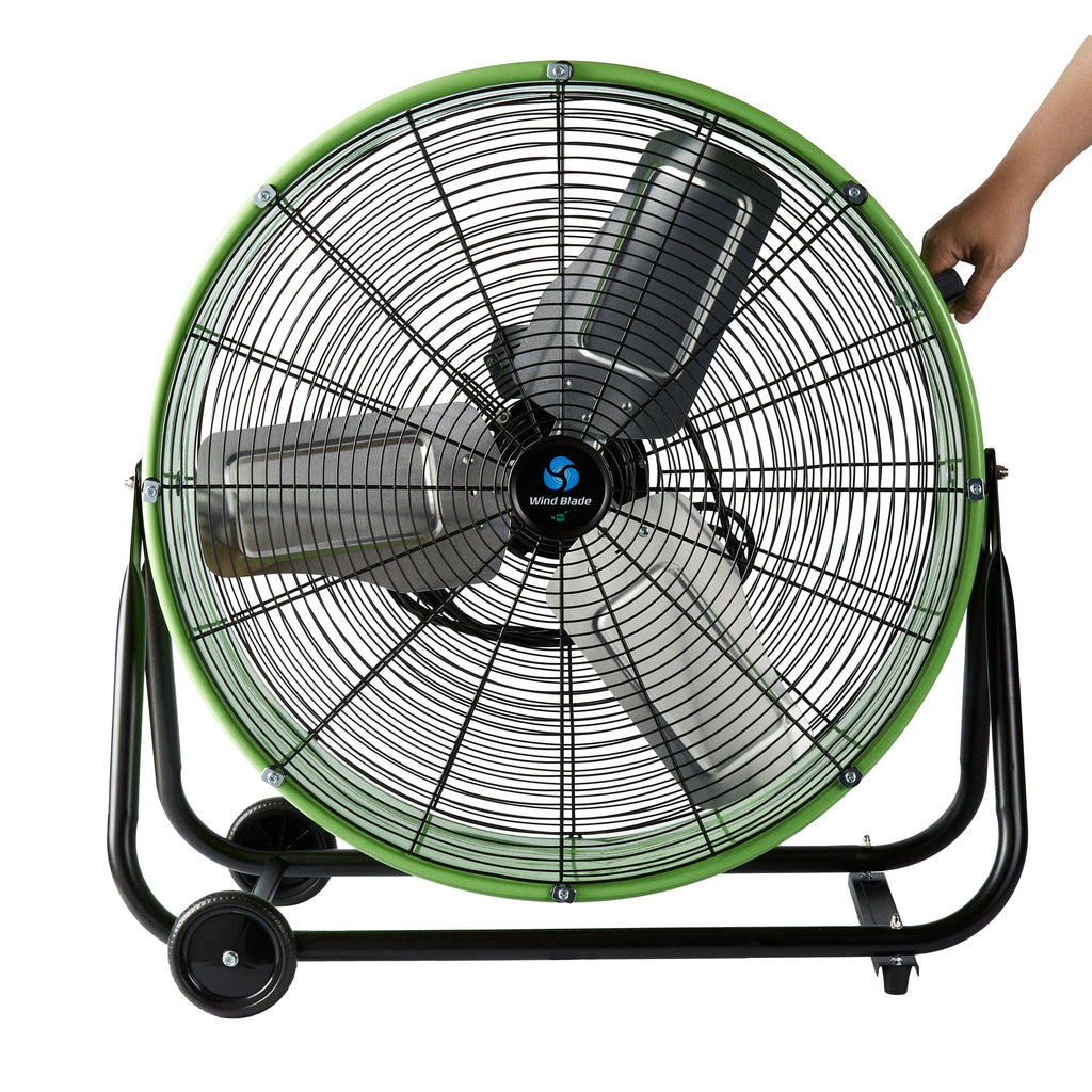 Wind Blade 2-Speed Portable Direct Drive Industrial Drum Fan - Tilt Head, 1/3 HP, 7,700 CFM - 24" - 1 count box