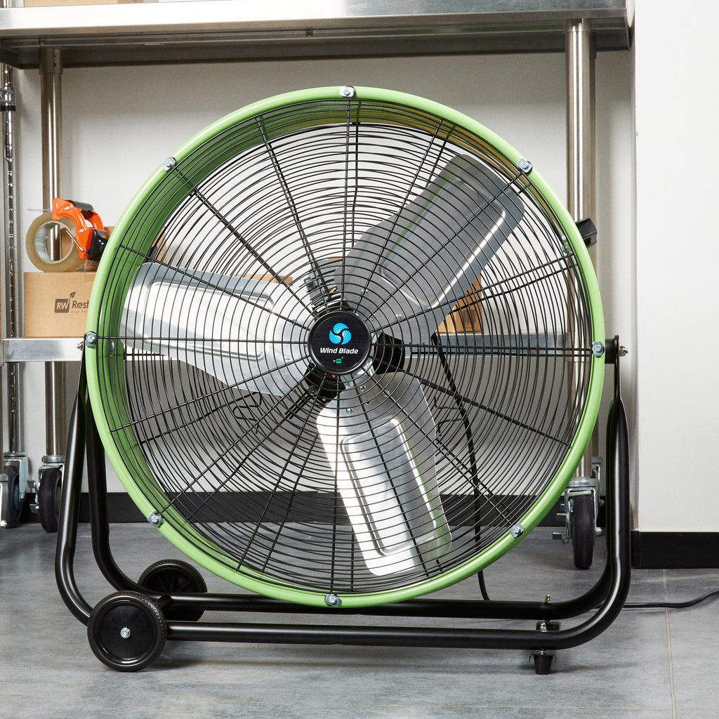 Wind Blade 2-Speed Portable Direct Drive Industrial Drum Fan - Tilt Head, 1/3 HP, 7,700 CFM - 24" - 1 count box