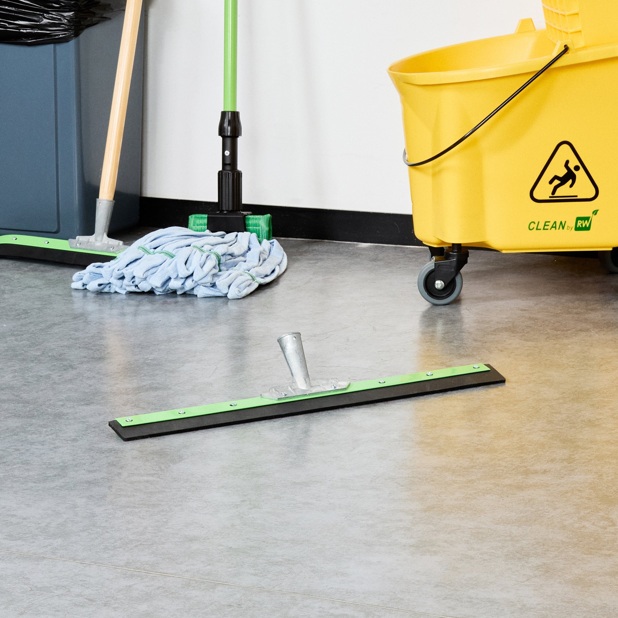 Clean Tek Professional Green Steel Heavy-Duty Floor Squeegee - 24" - 1 count box