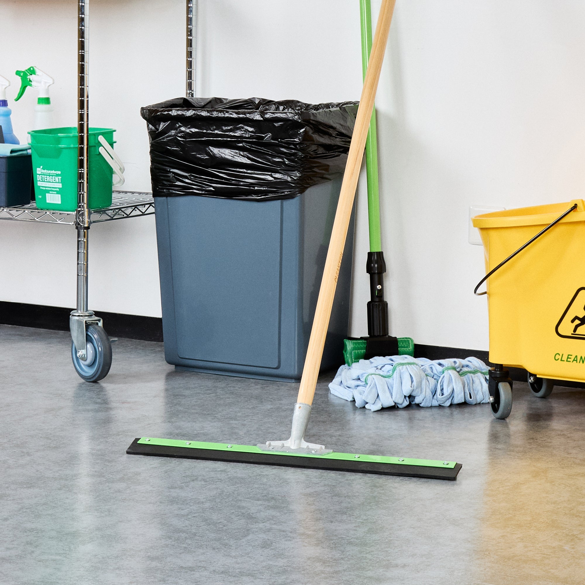 Clean Tek Professional Green Steel Heavy-Duty Floor Squeegee - 24" - 1 count box