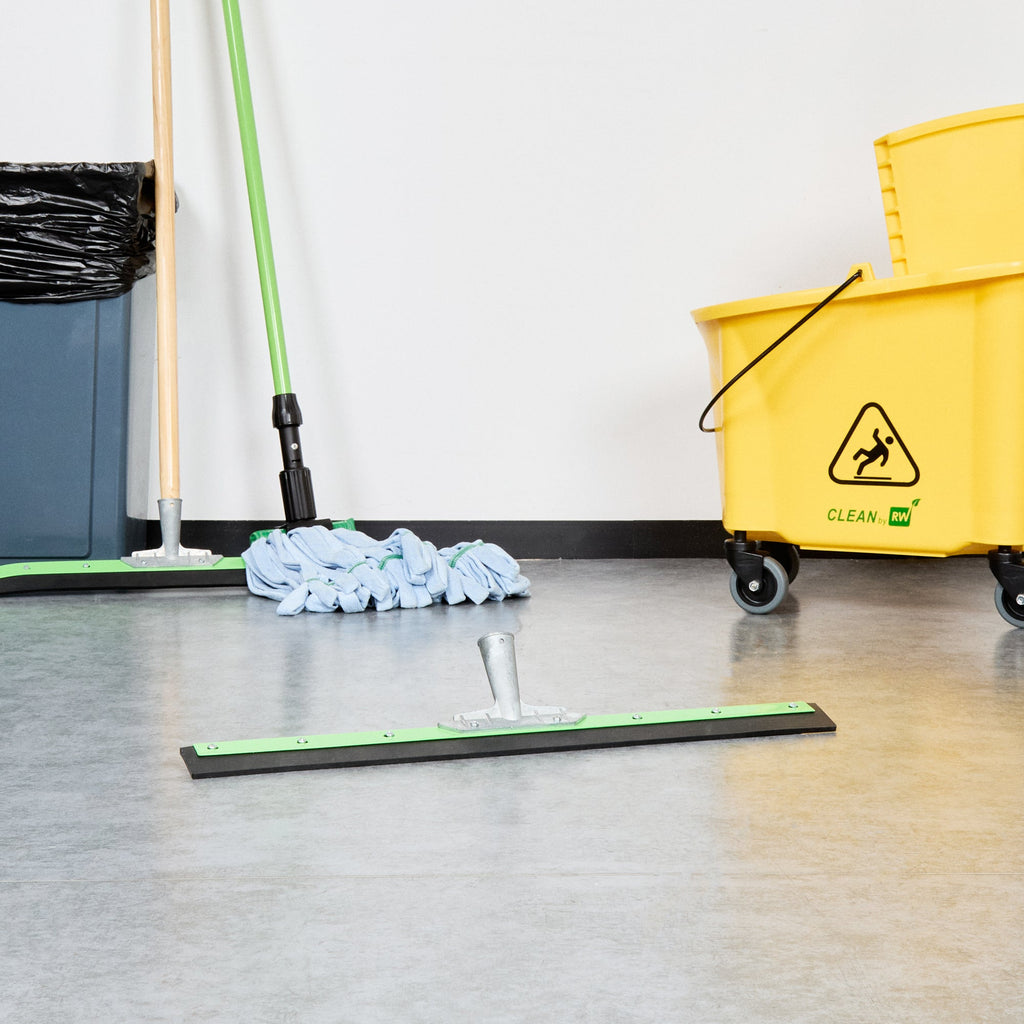 Clean Tek Professional Green Steel Heavy-Duty Floor Squeegee - 24" - 1 count box