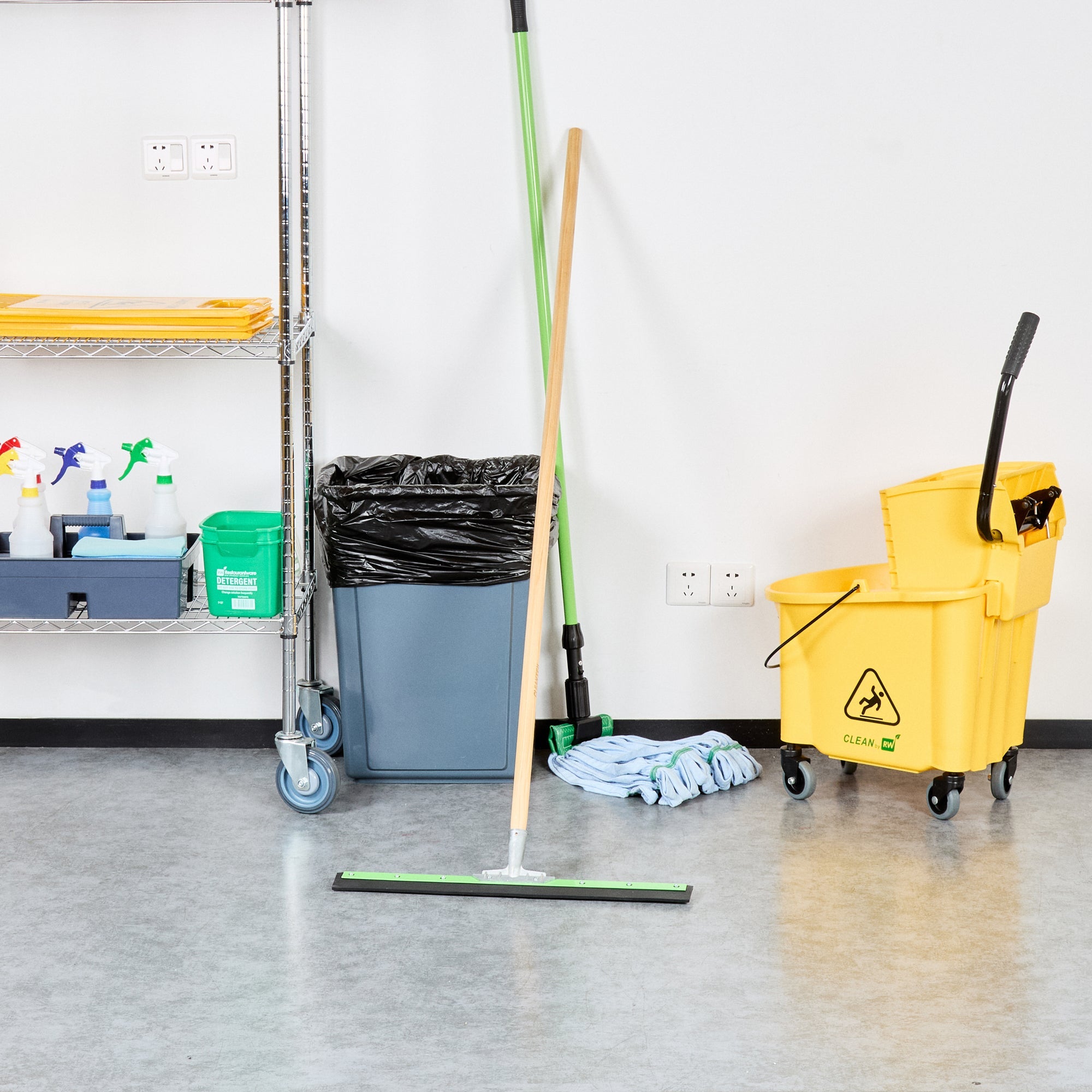 Clean Tek Professional Green Steel Heavy-Duty Floor Squeegee - 24" - 1 count box