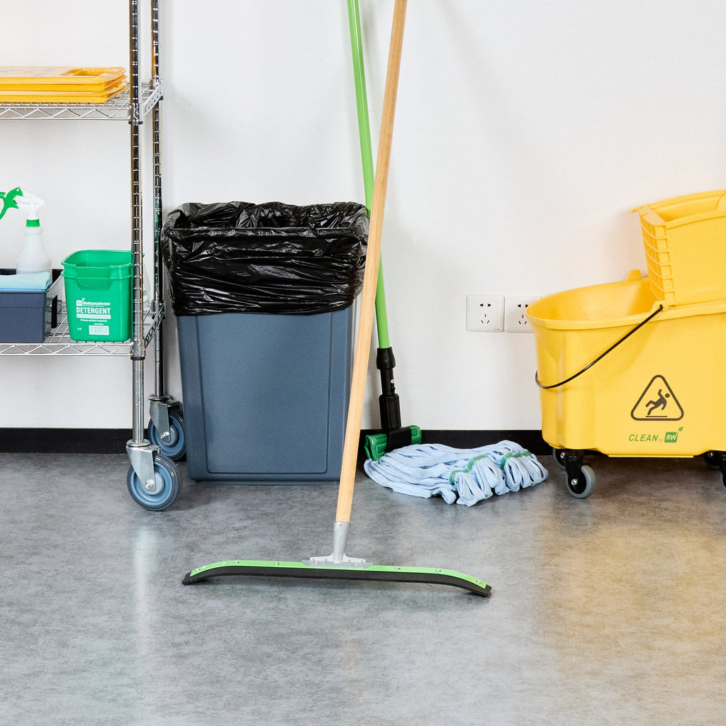 Clean Tek Professional Green Steel Heavy-Duty Floor Squeegee - Curved - 24" - 1 count box