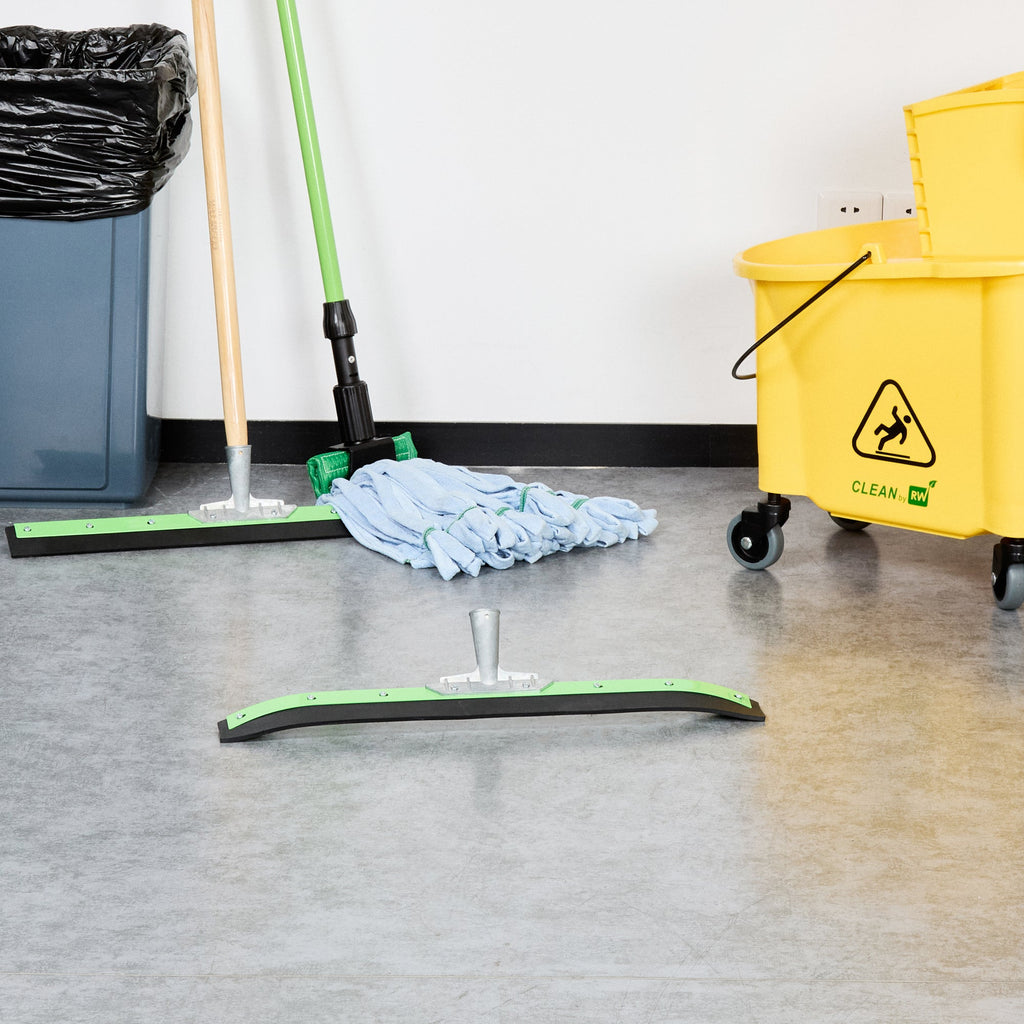 Clean Tek Professional Green Steel Heavy-Duty Floor Squeegee - Curved - 24" - 1 count box