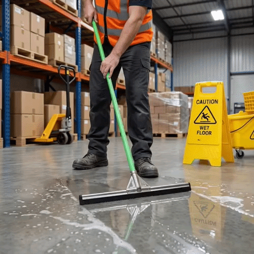 Clean Tek Professional Steel Heavy-Duty Floor Squeegee - Double Rubber - 21 3/4" - 1 count box