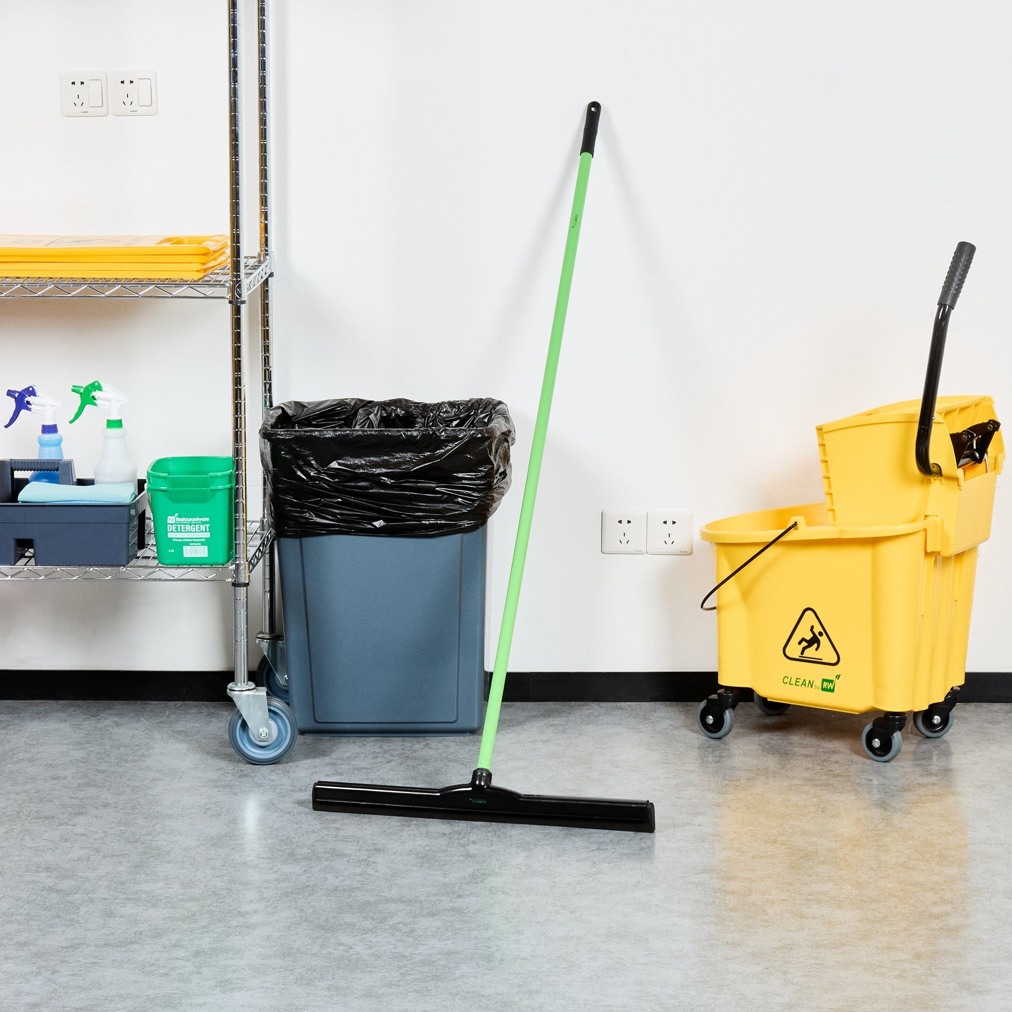 Clean Tek Professional Green Steel Handle - for Window Strip Washer and Floor Squeegee - Threaded - 55" - 1 count box