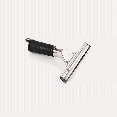 Clean Tek Professional Stainless Steel Window Squeegee - with Black Rubber Grip - 6" - 1 count box