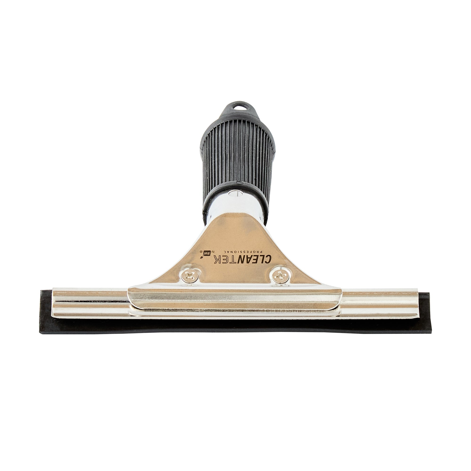Clean Tek Professional Stainless Steel Window Squeegee - with Black Rubber Grip - 6" - 1 count box