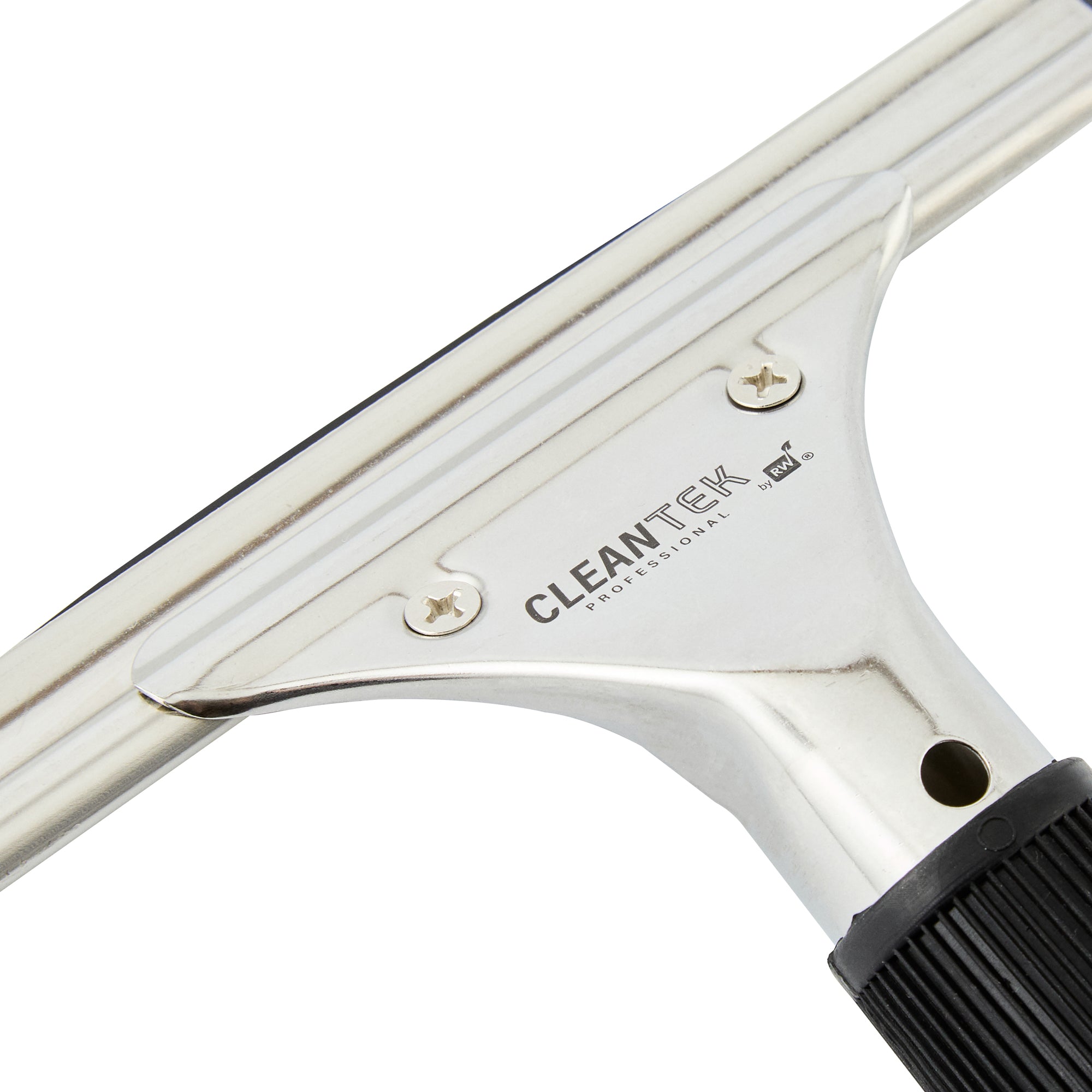 Clean Tek Professional Stainless Steel Window Squeegee - with Black Rubber Grip - 6" - 1 count box