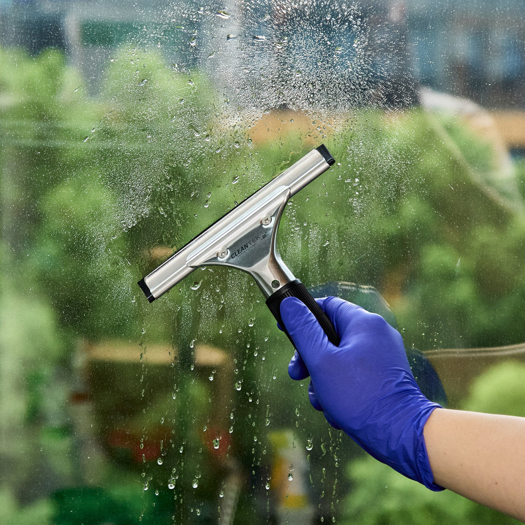 Clean Tek Professional Stainless Steel Window Squeegee - with Black Rubber Grip - 6" - 1 count box