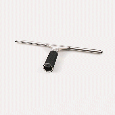 Clean Tek Professional Stainless Steel Window Squeegee - with Black Rubber Grip - 11 3/4" - 1 count box
